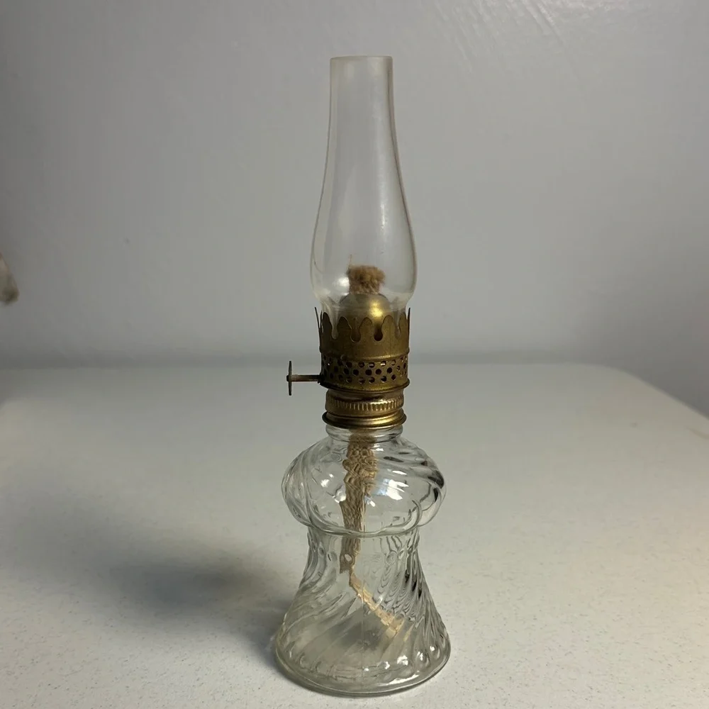 Vintage-Inspired Glass Lantern with Brass Accents